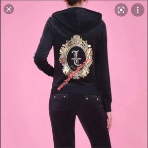 Juicy Couture Velour Track Jacket with Rhinestones